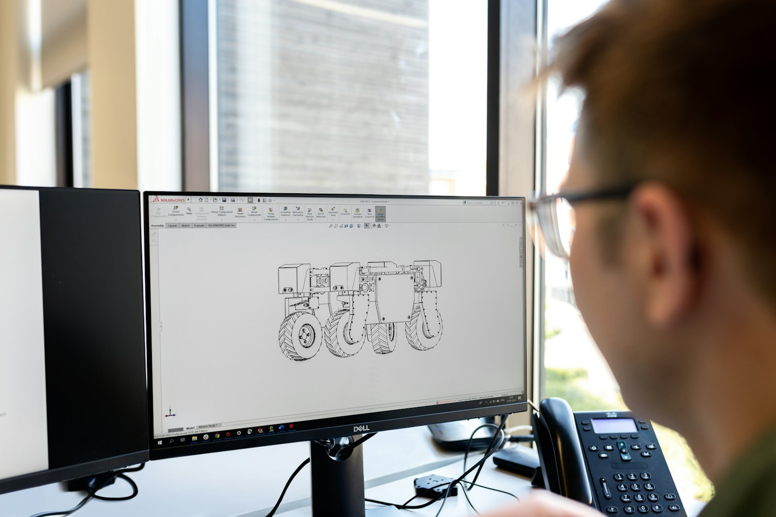 Engineer working on a CAD model