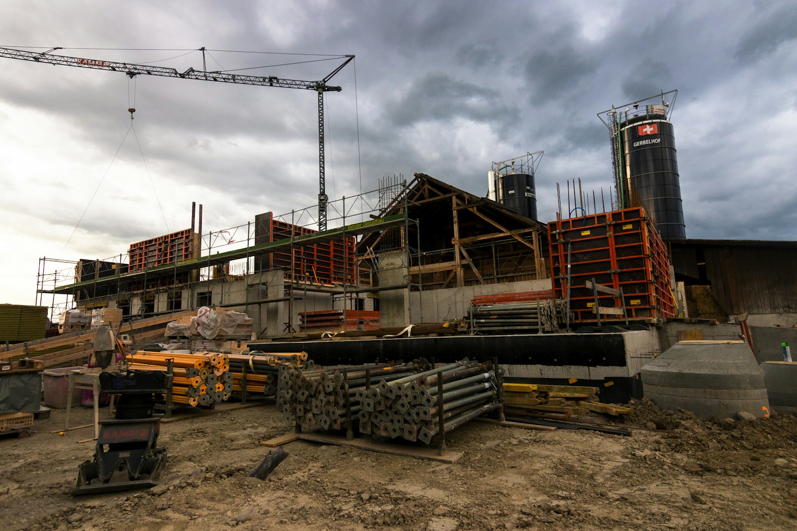 Construction site with a crane