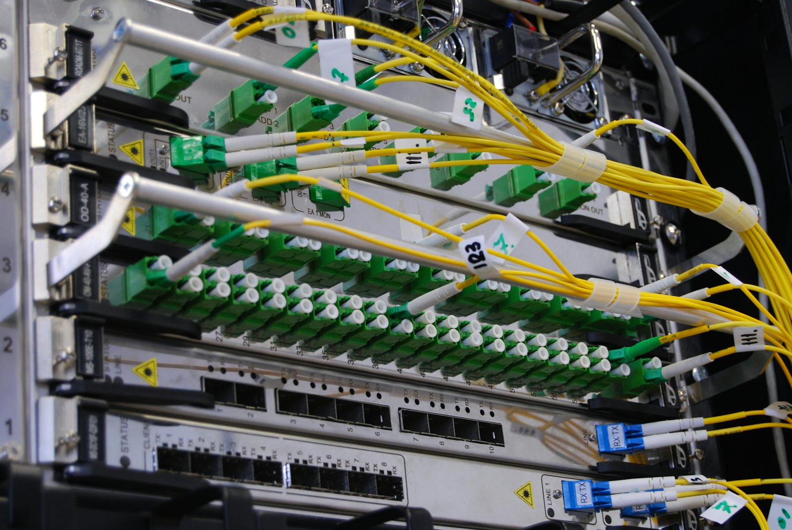 Network cables in a server rack