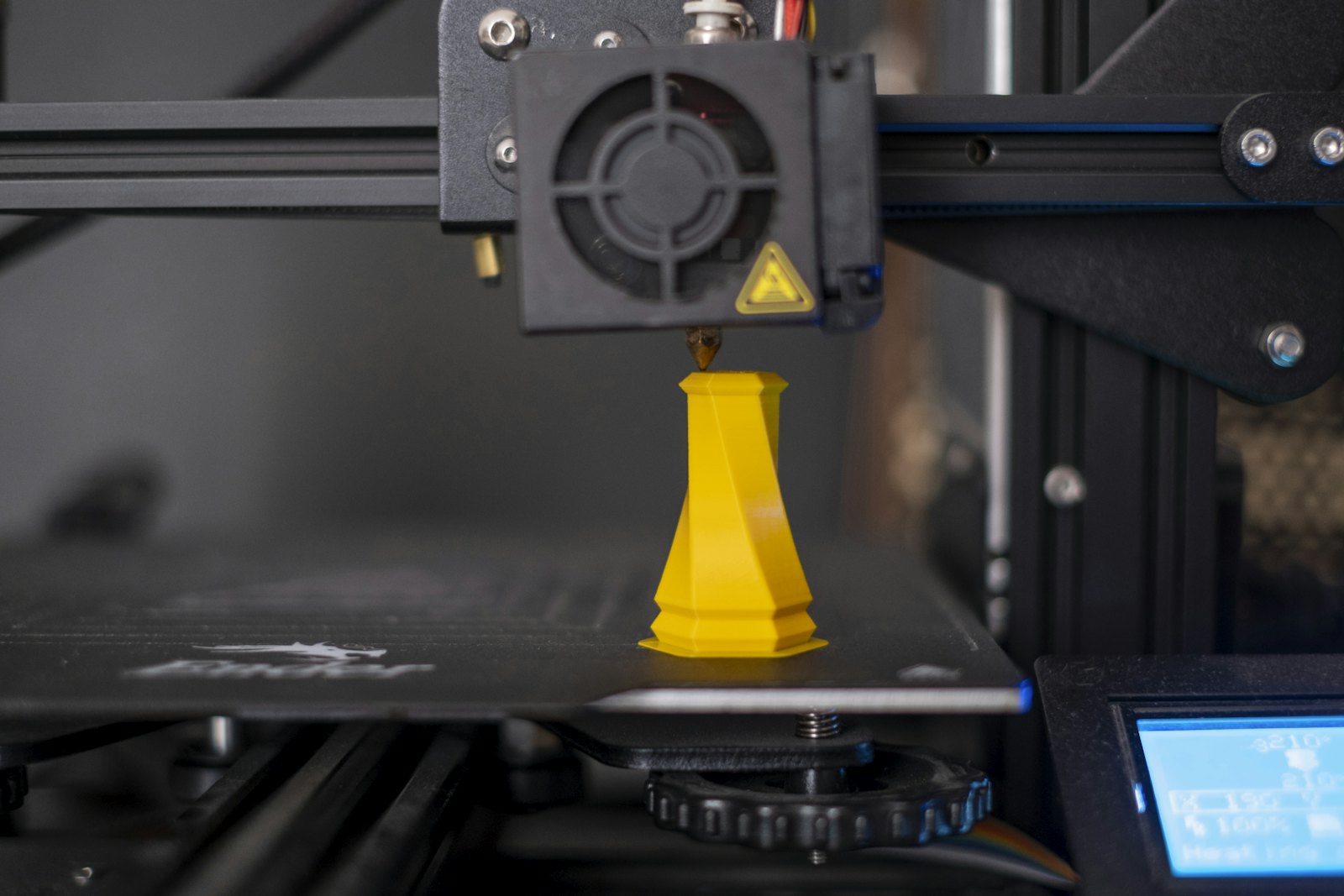 3D printed cone on a print bed
